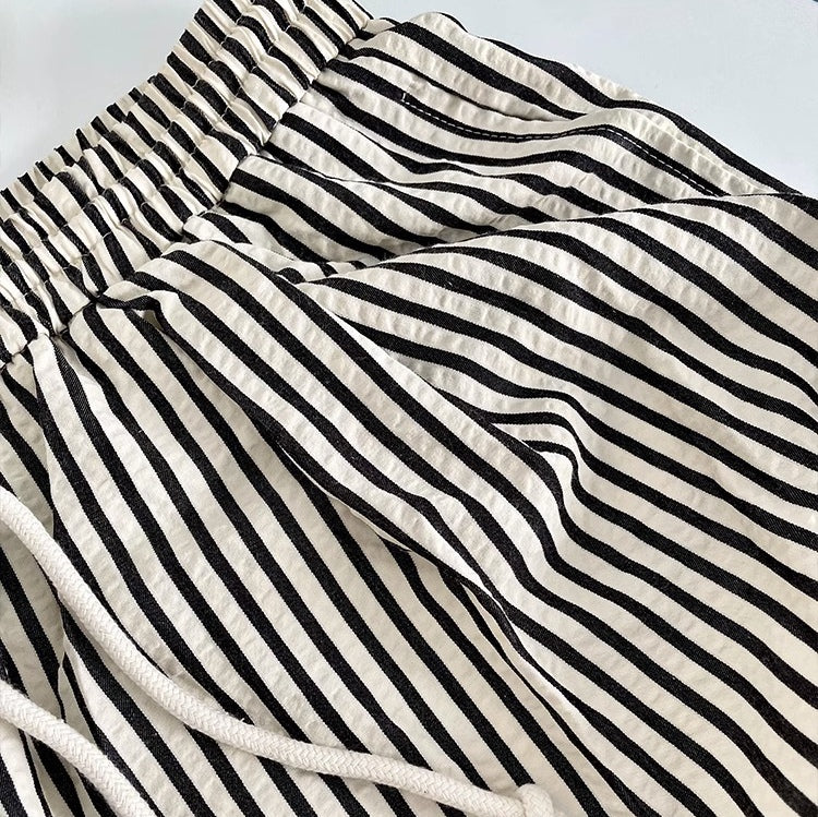 Oprah Striped Elastic Waist Casual Pants
