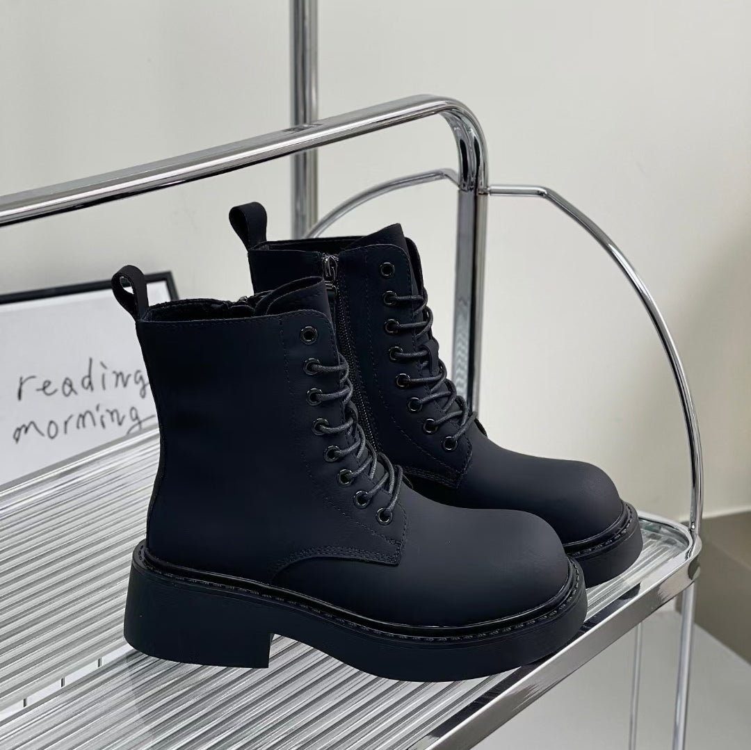 Jolie Lace-Up Calf Leather Boots