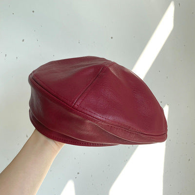 Bianca PU Beret Cap