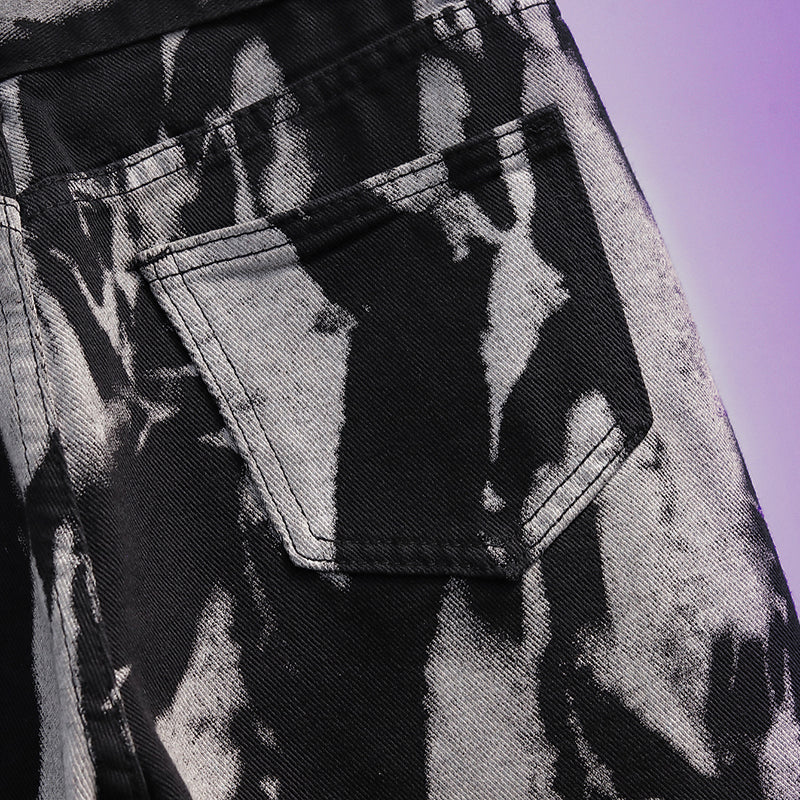 Mira Abstract Denim Shorts