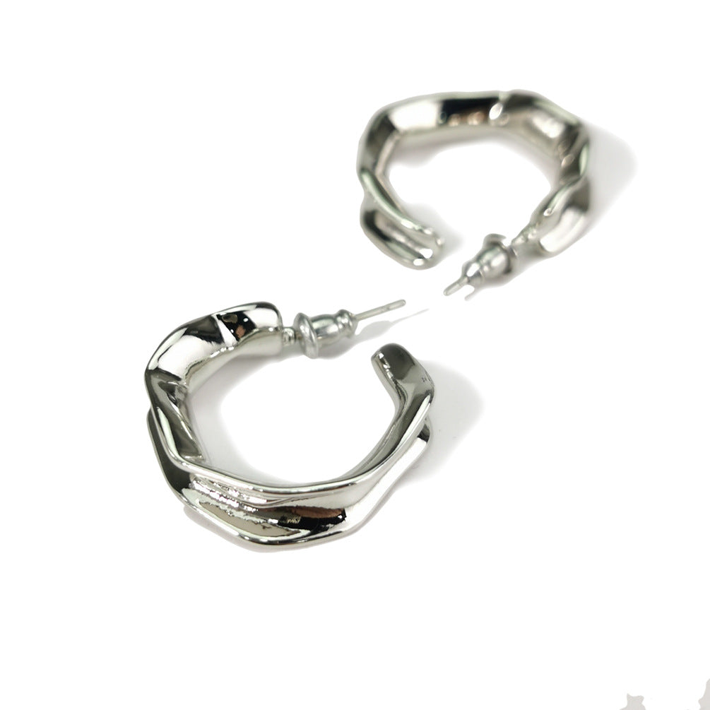 C-Shaped Polygonal Earring