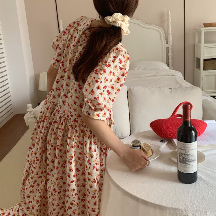 Shayan Puff Sleeve Floral Dress