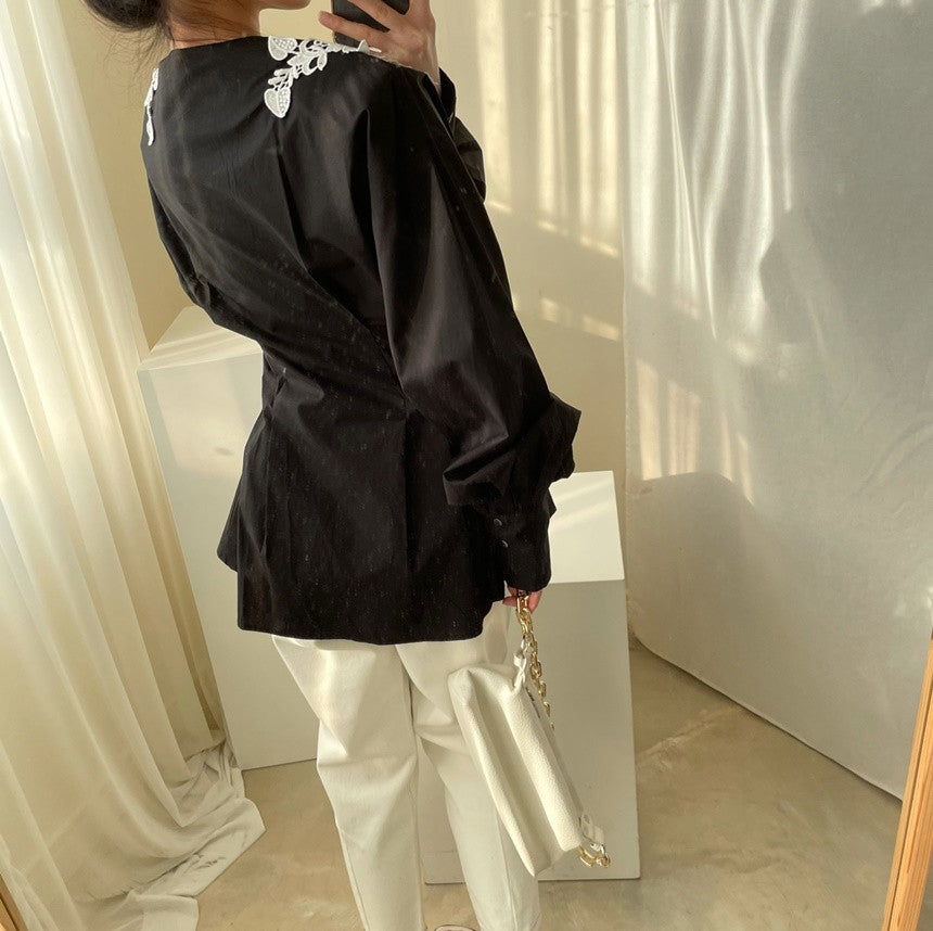 Aina Floral Lace Button Up Shirt