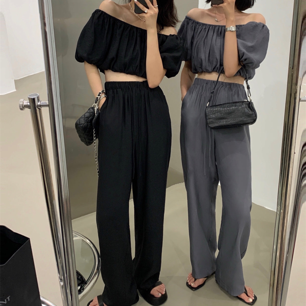 Hiana Off Shoulder Tube Top + Pants 2PC Set