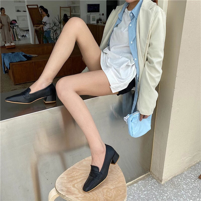 Classic Mid Heel Loafers