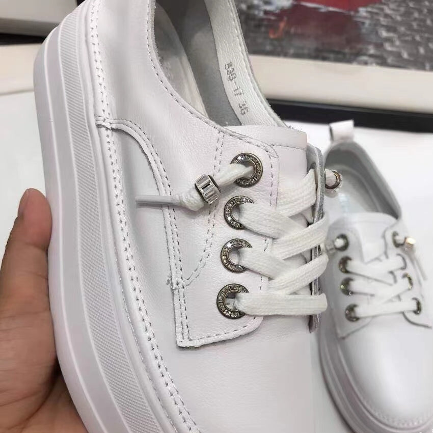 Luisa Lace Up Calf Leather Sneakers