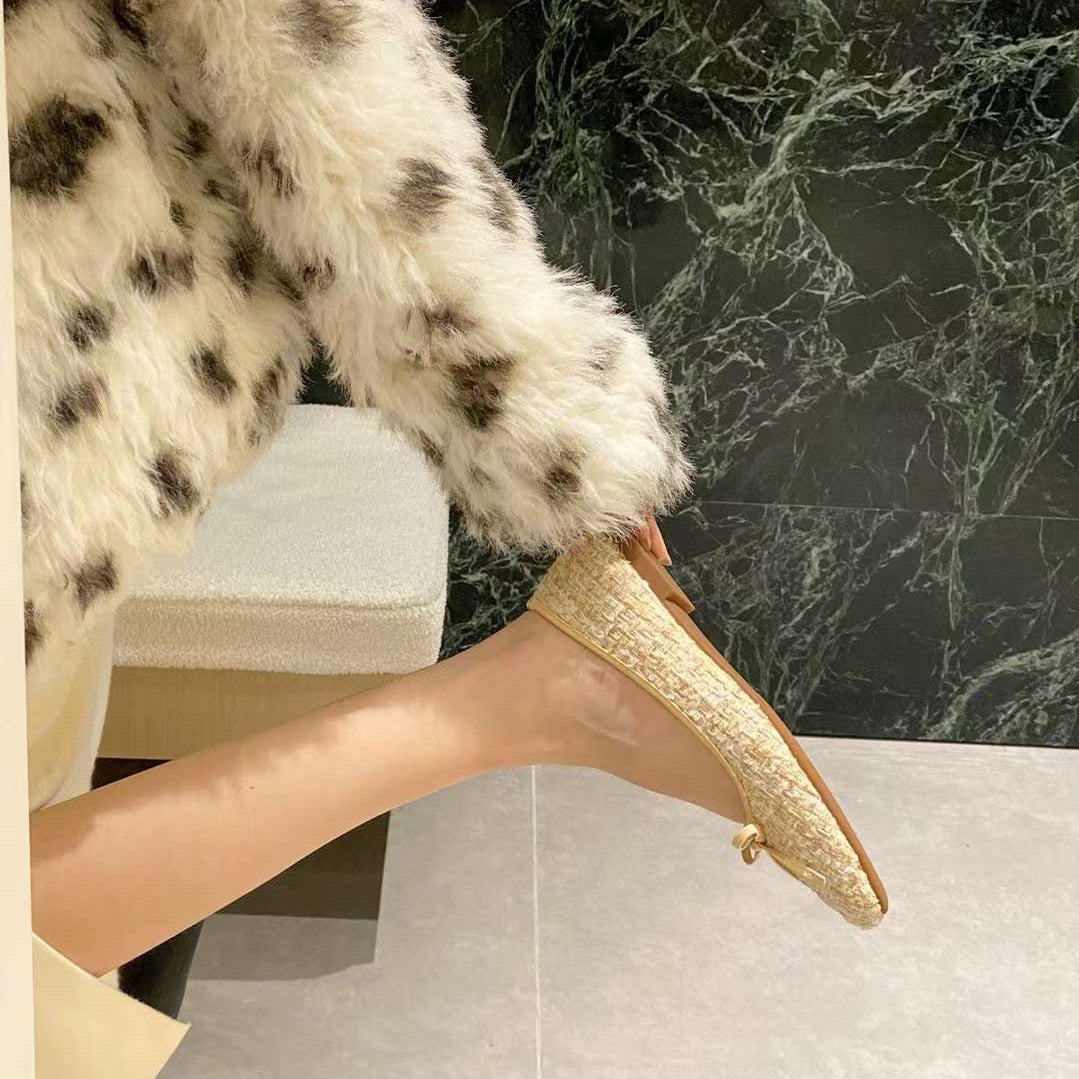 Winifred Tweed Textured Fabric Ballerina Flats