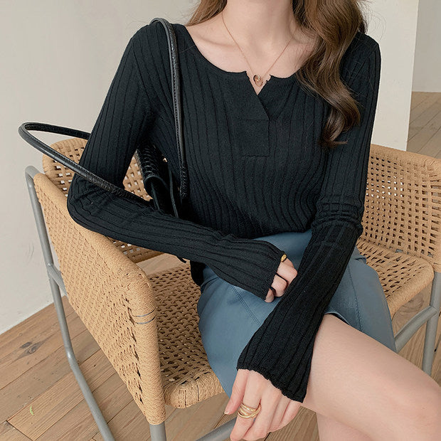 Wool Knit Long Sleeve Top