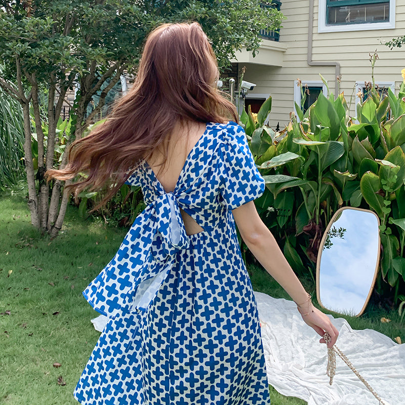 Back Bow Detail Babydoll Dress