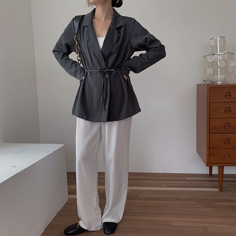 Long Sleeve Blazer Blouse