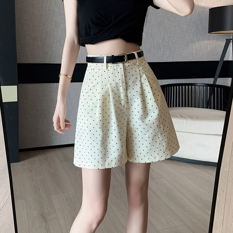 Polka Dots A-Line High Waist Shorts