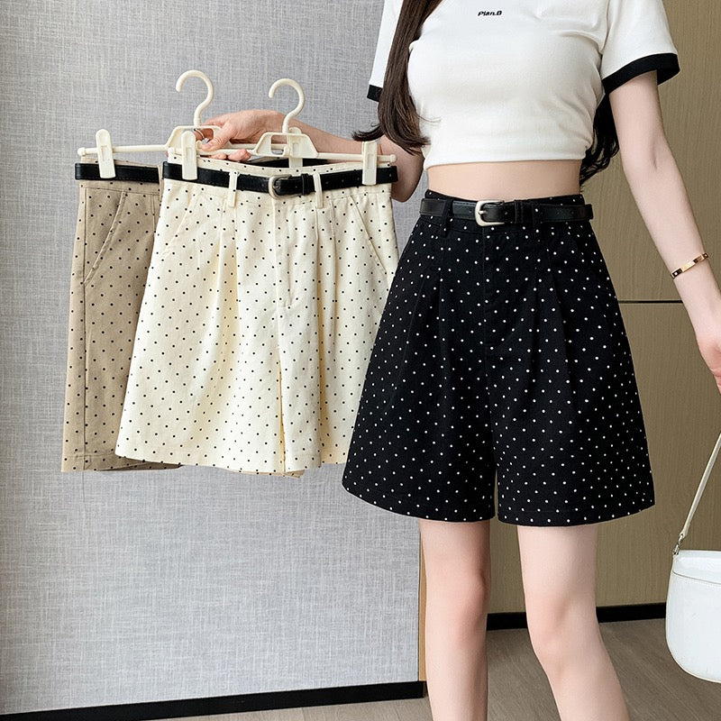 Polka Dots A-Line High Waist Shorts