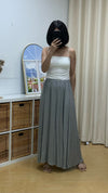Elastane-Waist Maxi Slip Skirt (Light Grey) [Ref : 24266612]