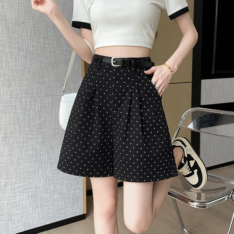 Polka Dots A-Line High Waist Shorts