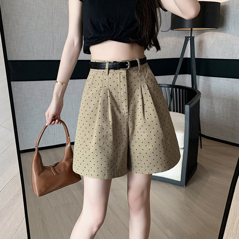 Polka Dots A-Line High Waist Shorts