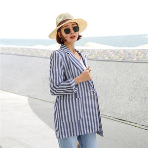 Paola Cotton Linen Striped Jacket