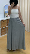 Elastane-Waist Maxi Slip Skirt (Light Grey) [Ref : 24266612]