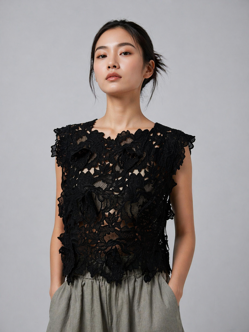 Adriana Crochet lace Top