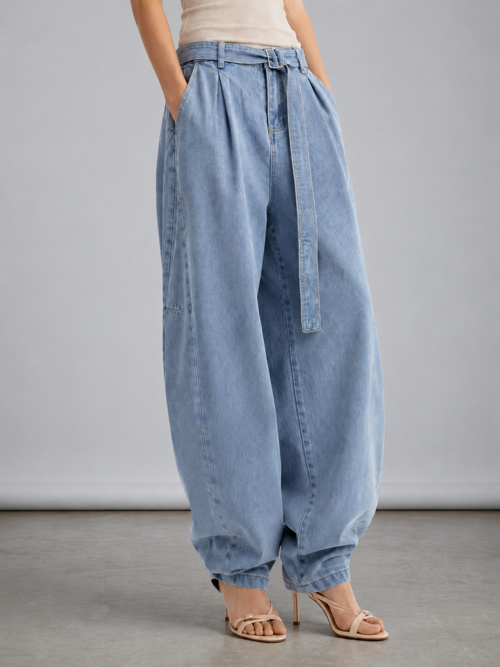 Anderson Belted Barrel Jeans