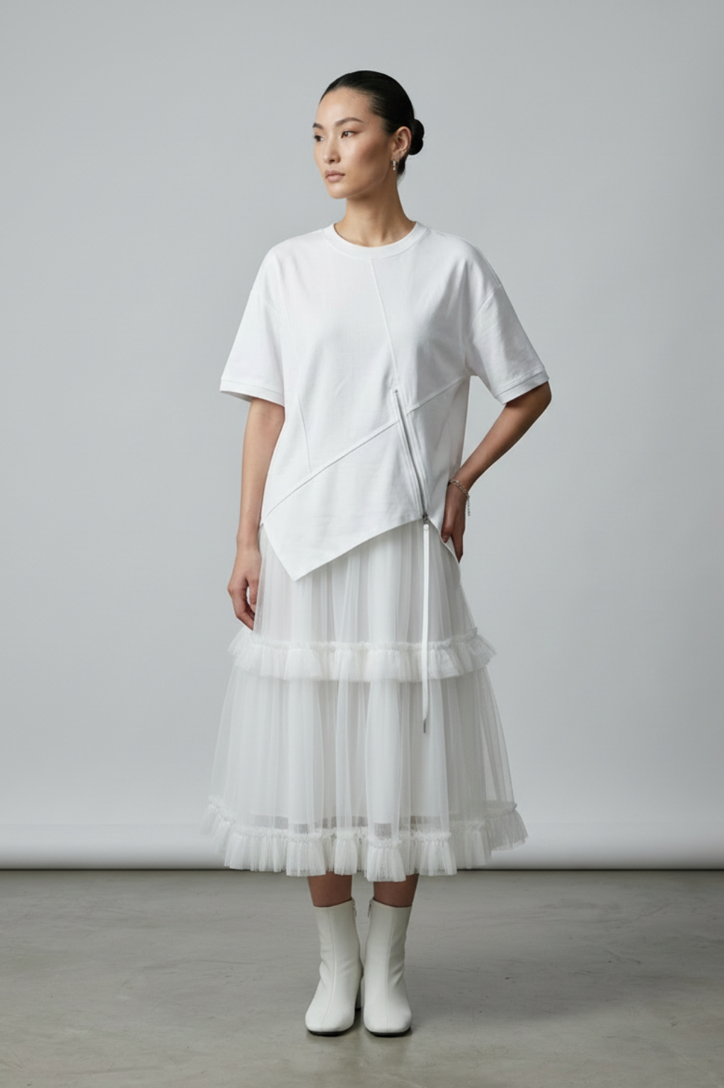 Ayla Asymmetrical Zip Hem Top