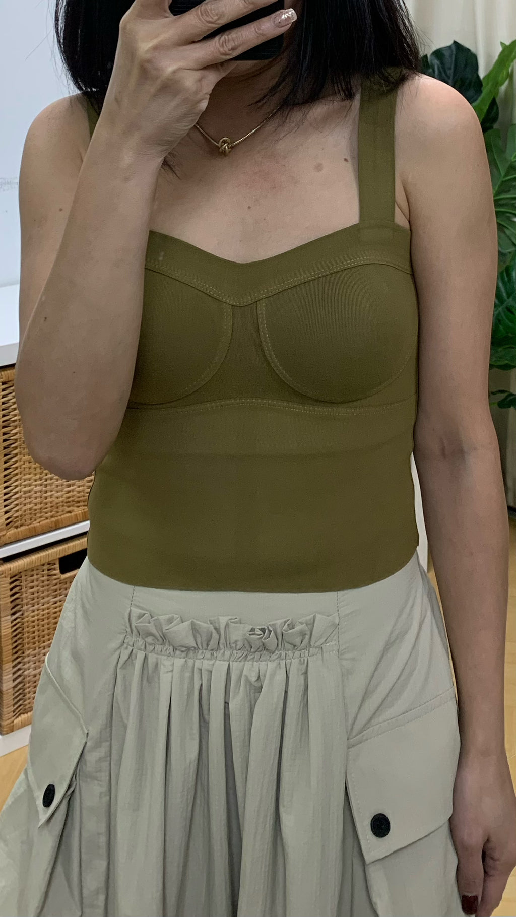 Cashmere Sweetheart Padded Bralette (Olive) [Ref : 24338861]