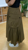 Textured Fabric Big Pocket Skirt (Brown) [Ref : 24698960]