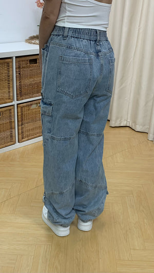 Multi Pocket Cargo Jeans (Blue) [Ref : 246911988]