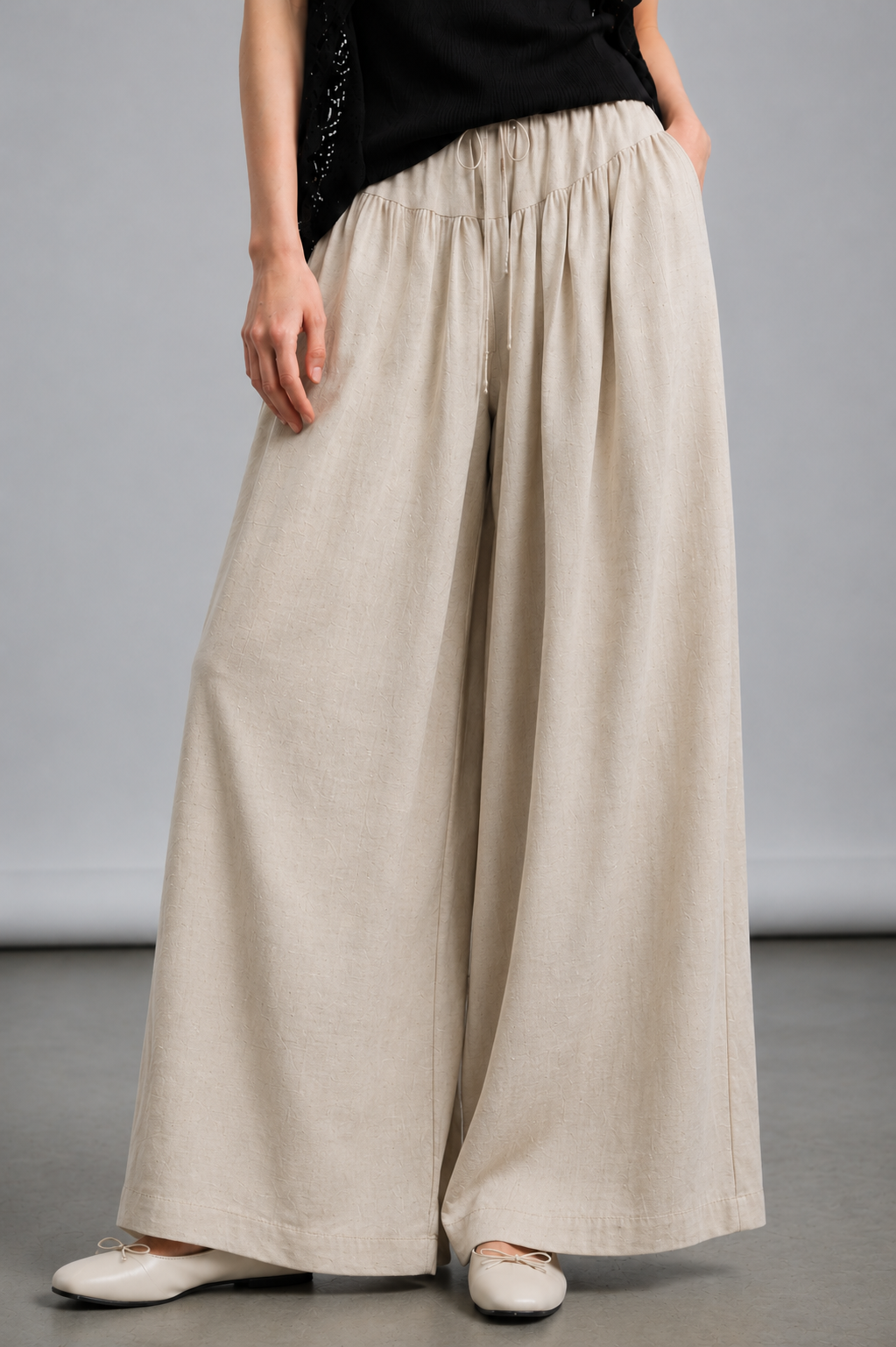 Darcy Drawstring Waist Wide Leg Pants