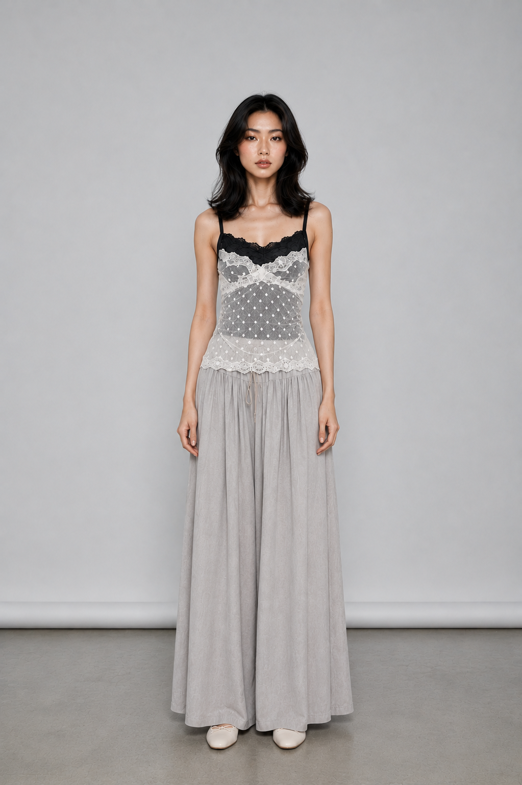 Ivory Lace Polka Dots Bralette Top