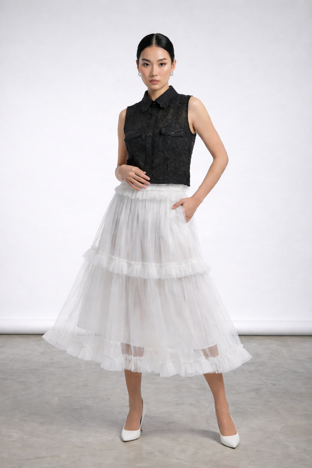 Jane Lace Sheer Blouse