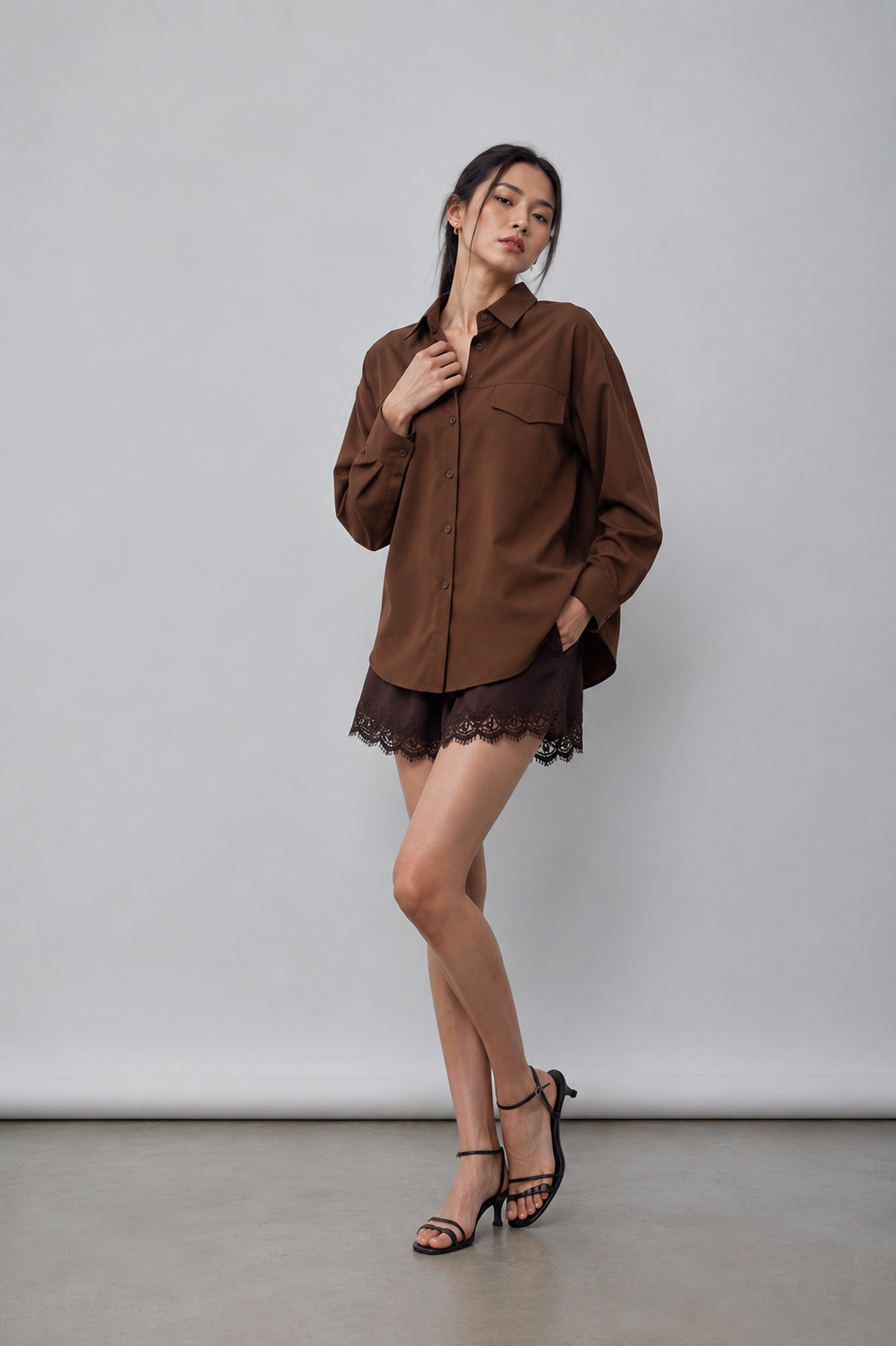 Nona Faux Pocket Oversized Shirt