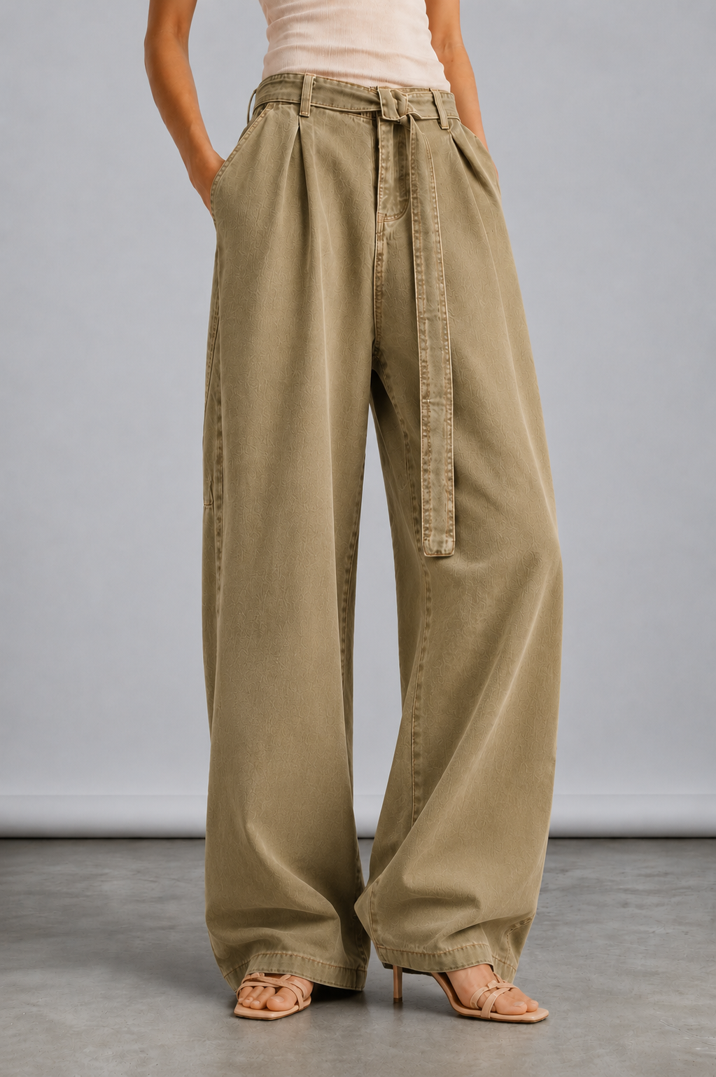 Anderson Belted Barrel Jeans