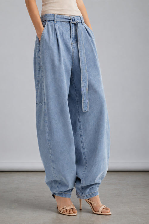 Anderson Belted Barrel Jeans