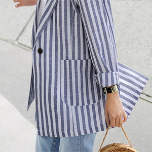 Paola Cotton Linen Striped Jacket