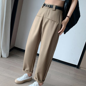 Ramie High Waist Harem Pants