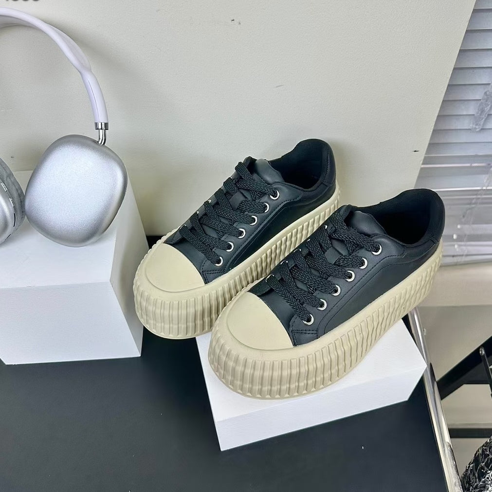 Jemma Thick-Soled Calf Leather Sneakers