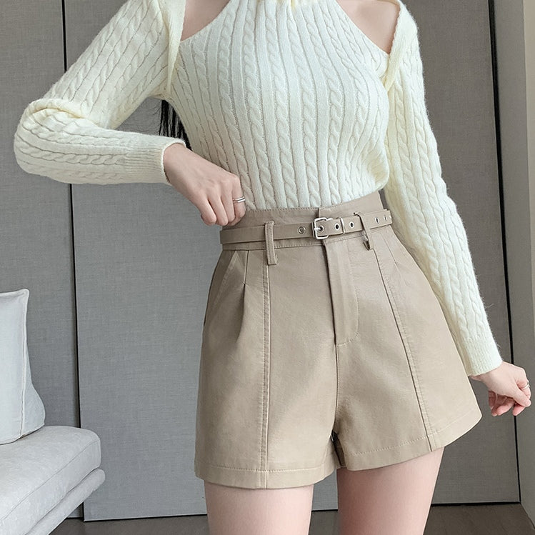 Paige High Waist PU Shorts