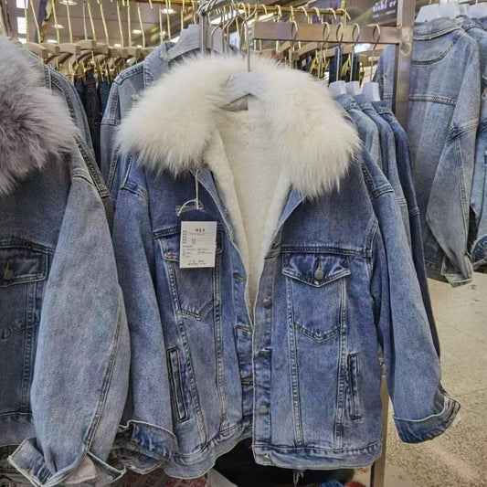 Whitley Denim Faux Fur 2 Way Jacket