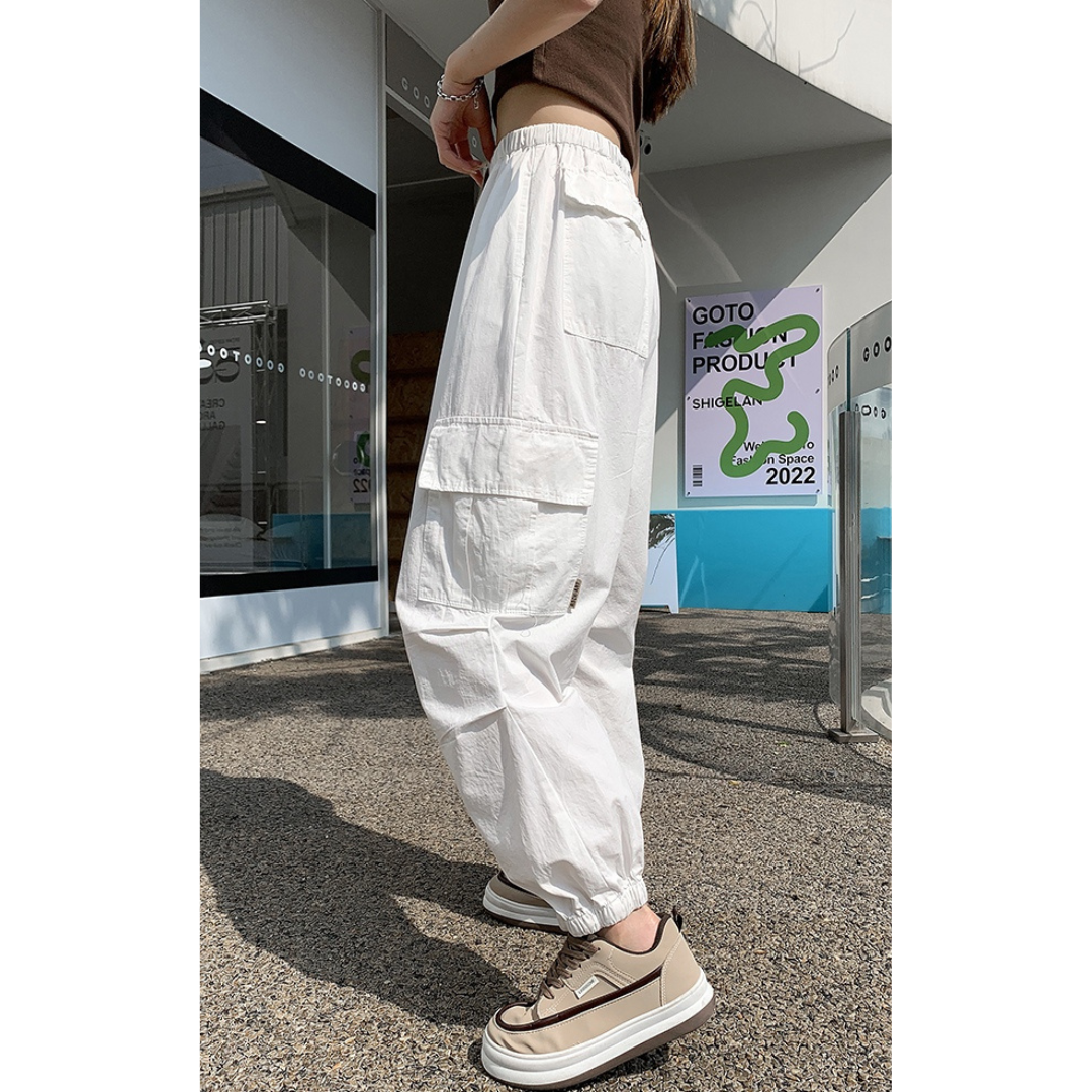 Elasticized Waistband Harem Pants