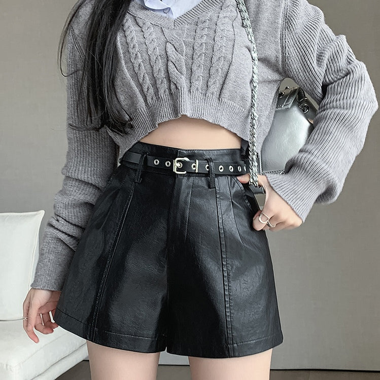 Paige High Waist PU Shorts