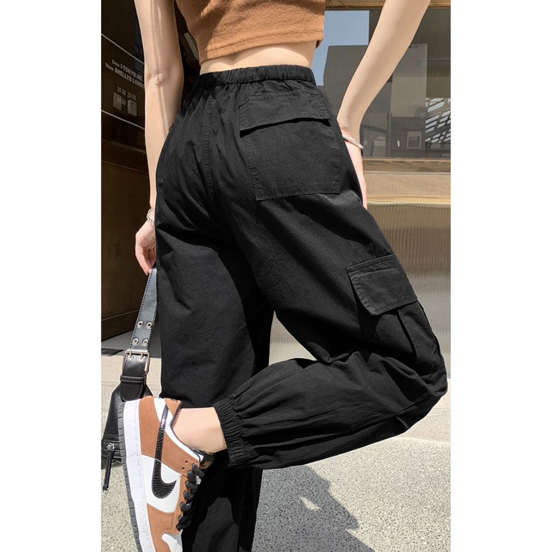 Elasticized Waistband Harem Pants