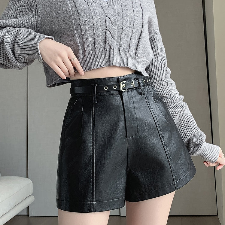 Paige High Waist PU Shorts