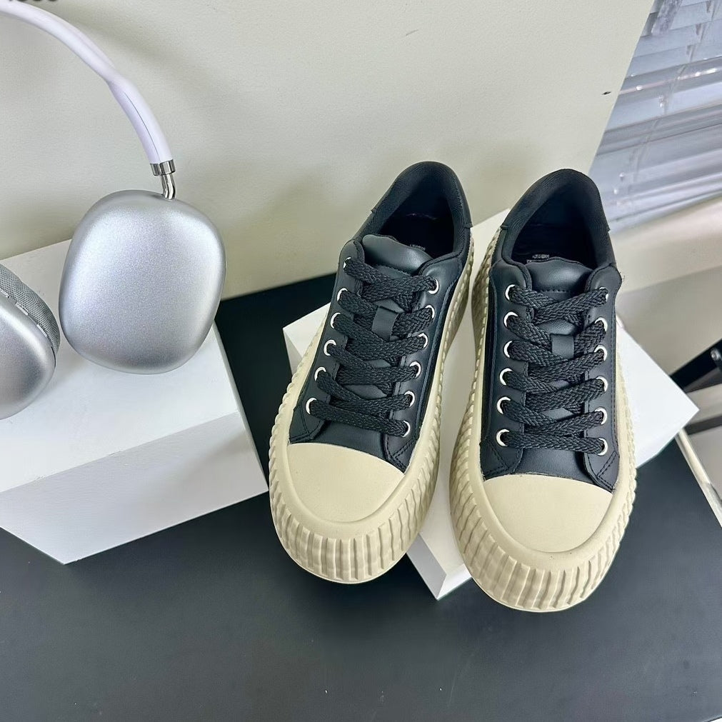 Jemma Thick-Soled Calf Leather Sneakers