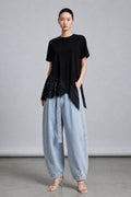 Tyra Short Sleeve Eyelash Lace Hem Top