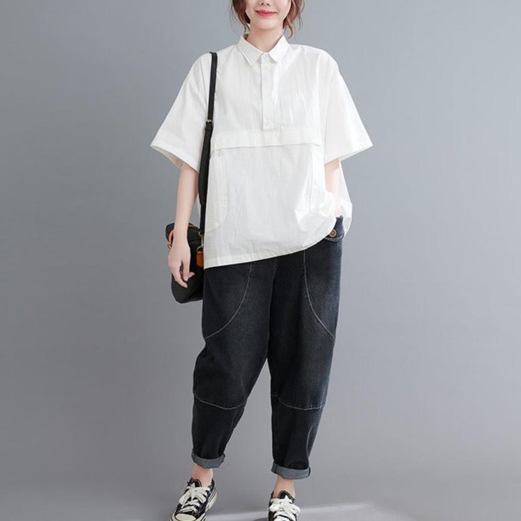 Meda Oversized Button Down Blouse