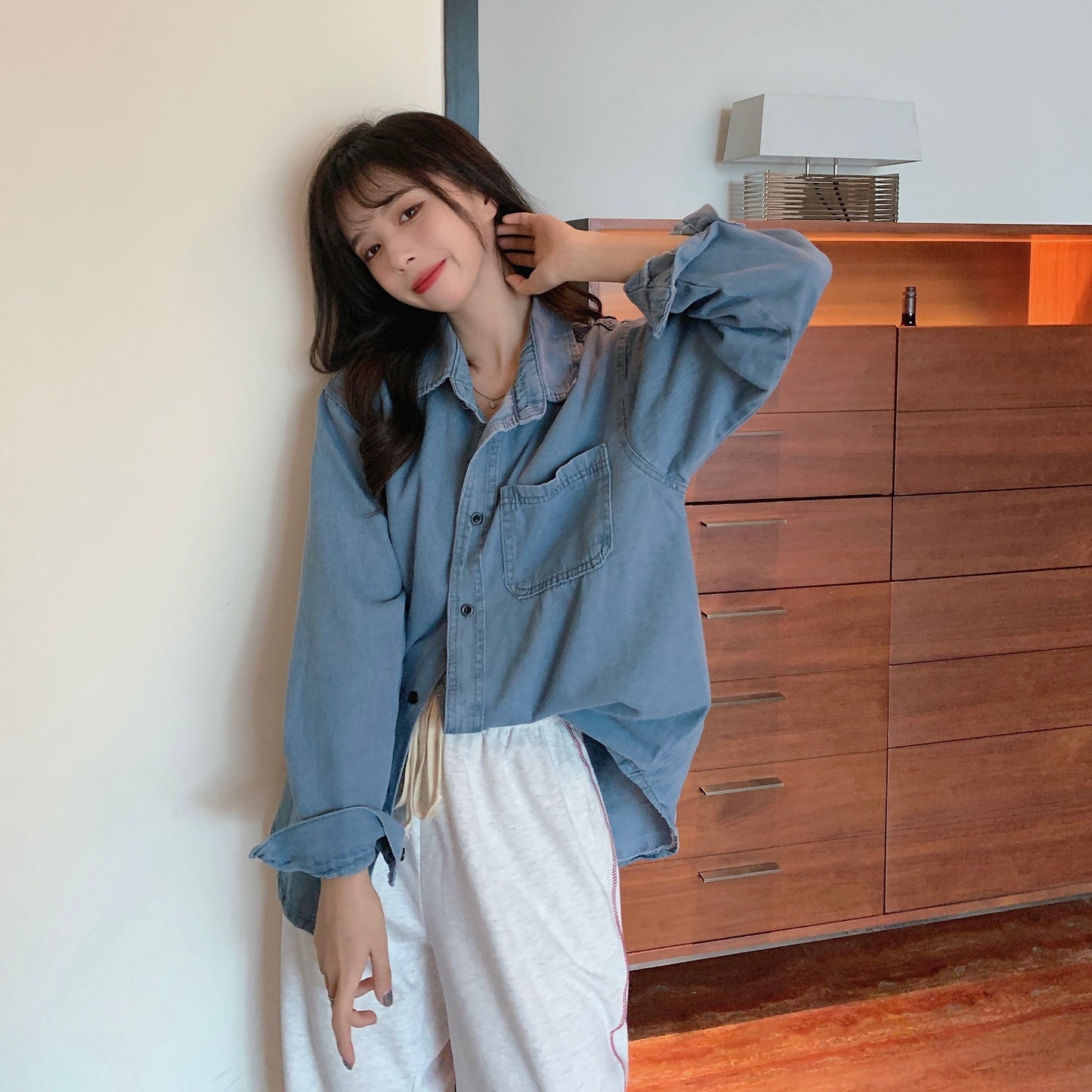 Mera Long Sleeve Denim Blouse