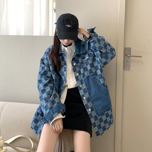 Heath Checkered Denim Jacket