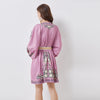 Mya Bohemian Lantern Sleeve Dress with Belt