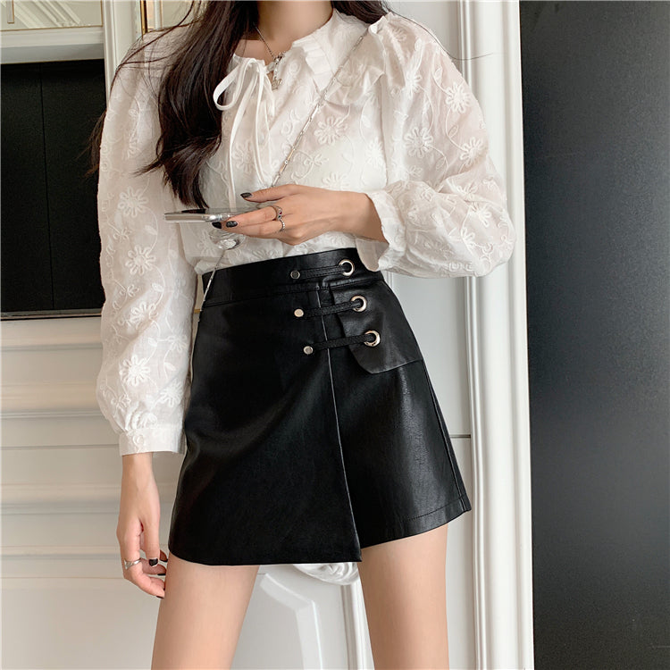 Bonnie PU Leather Skort