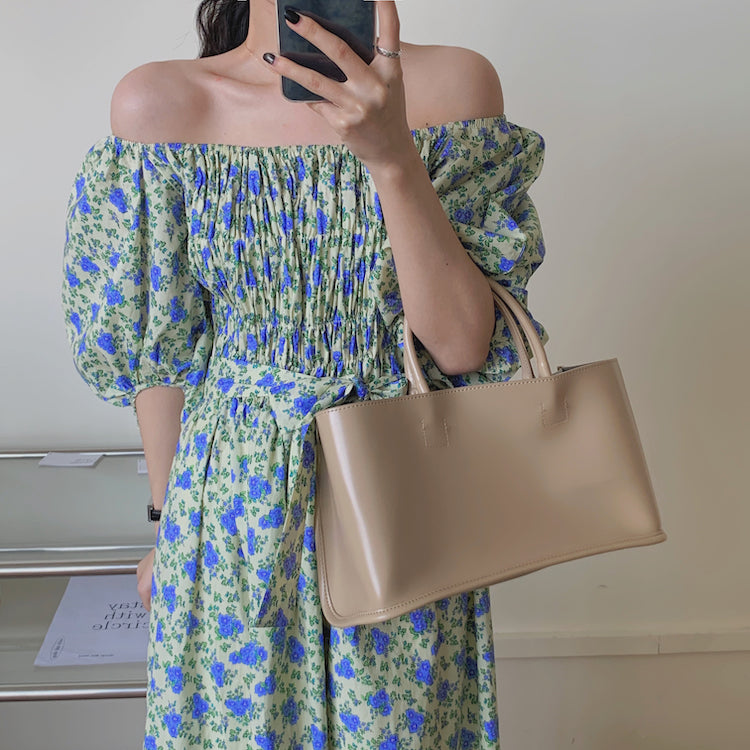 Raimin Floral Off Shoulder Long Dress